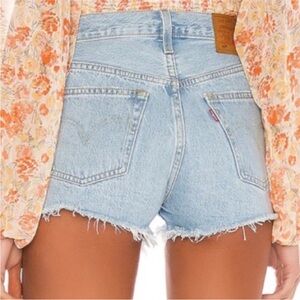 Levi Original Button Fly Distressed Shorts size 26